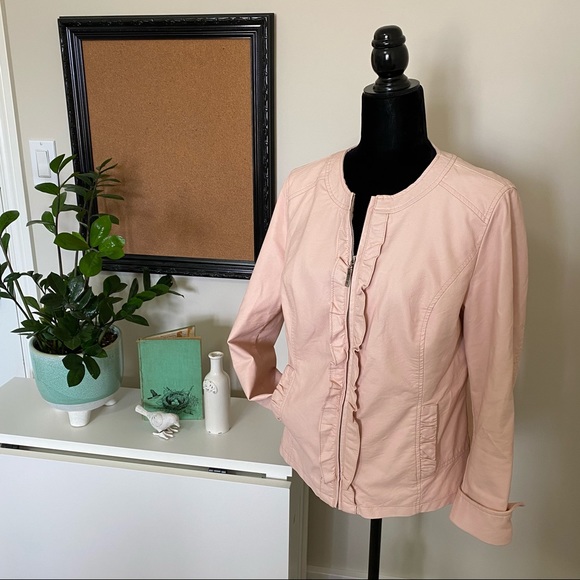 Faux Pink Leather Spring Jacket - Picture 4 of 8